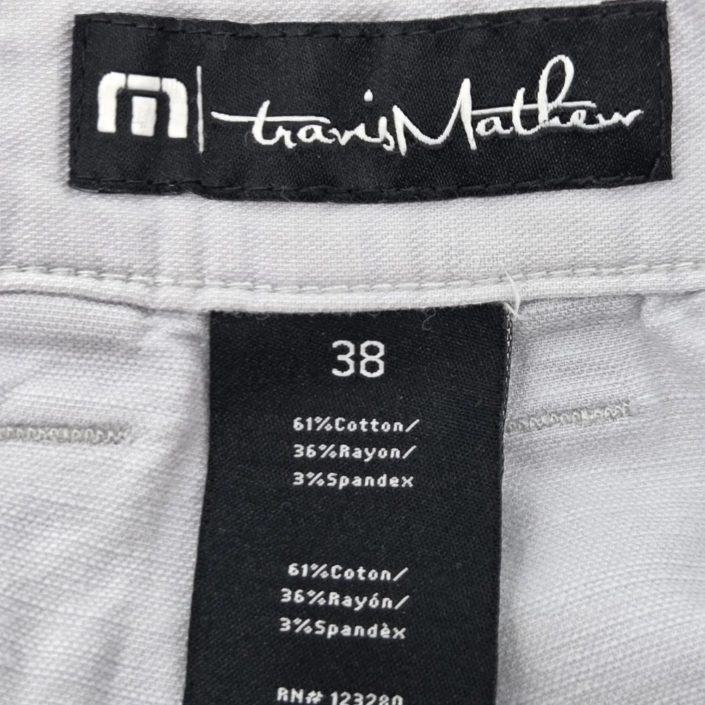 Travis Mathew Shorts Mens 38 Gray Golf Chino Performance Stretch Flat Front 9